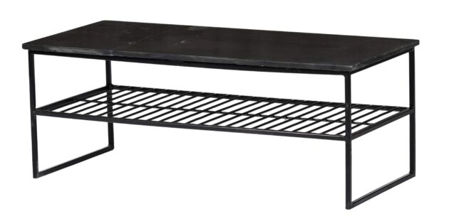 Salontafel Dian 8211 Marble Zwart 8211 Zwart Onderstel 8211 90 Cm