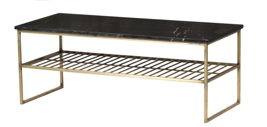 Salontafel Dian 8211 Marble Zwart Goud 8211 90 Cm