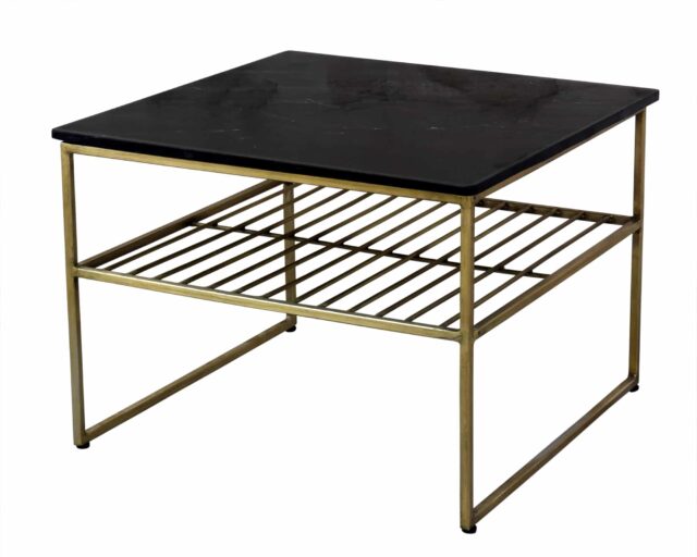 Bijzettafel Dian 8211 Marmer Zwart Goud 8211 55 Cm