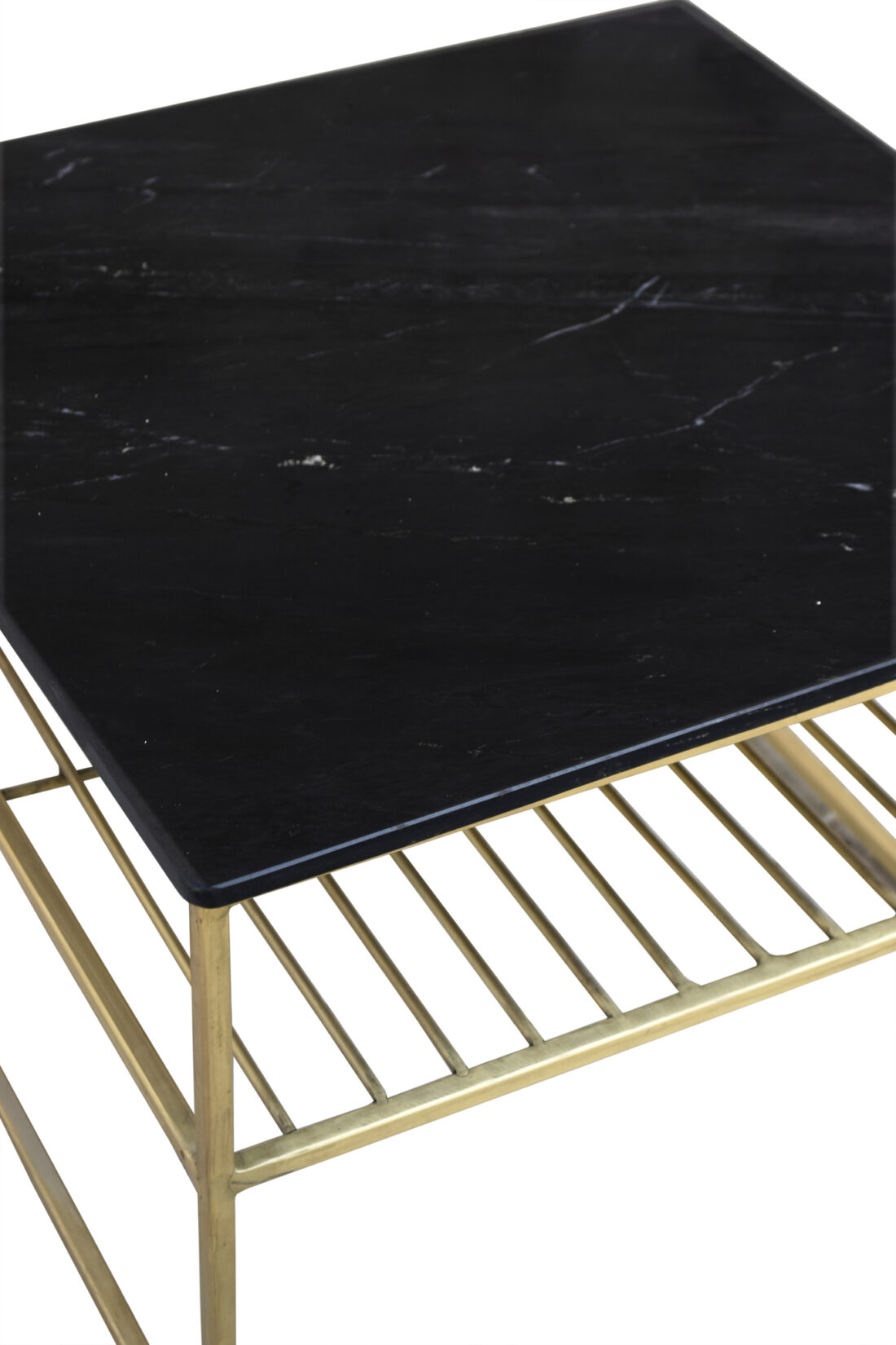 Bijzettafel Dian Marmer Zwart Goud 55cm