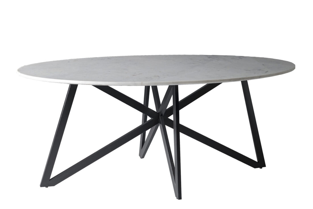 Eetkamertafel Dt Marble Oval Web White 200cm