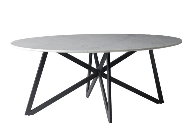 Eetkamertafel Dt Marble Oval Web White 200cm