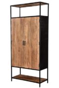 Wandkast Sturdy - Mangohout - Metaal - 2 Deurs - 100 cm