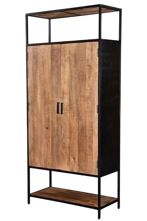 Wandkast Sturdy 8211 Mangohout 8211 Metaal 8211 2 Deurs 8211 100 Cm