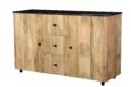 Dressoir Brix Pebbles - Marmer blad - Mangohout