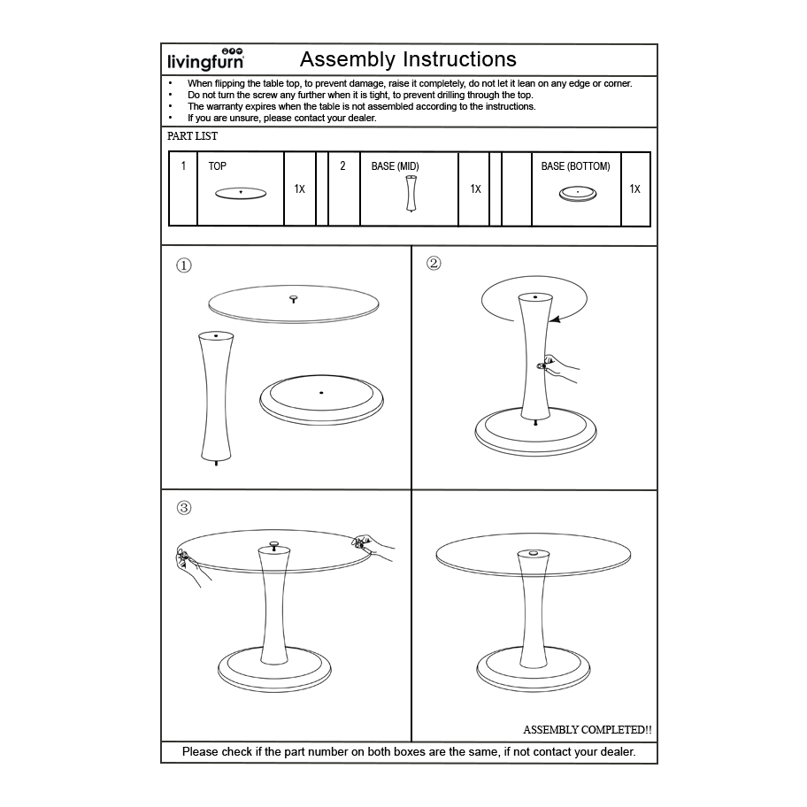 Brix Bijzettafel Vivian 50cm