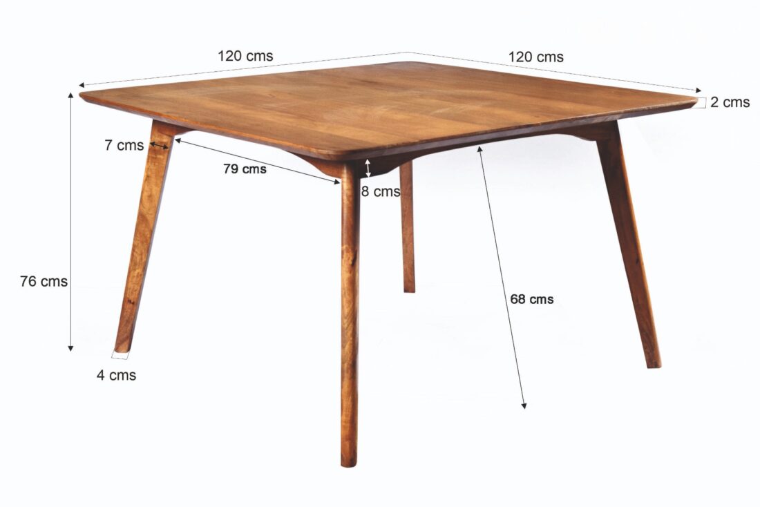 Eetkamertafel Elias 8211 120cm 8211 Mangohout Afgelakt