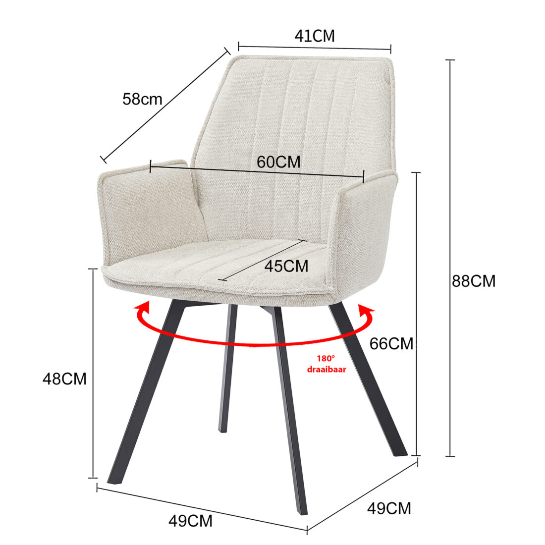 Eetkamerstoel Louise Beige Minimale Bestelling 2 Stuks