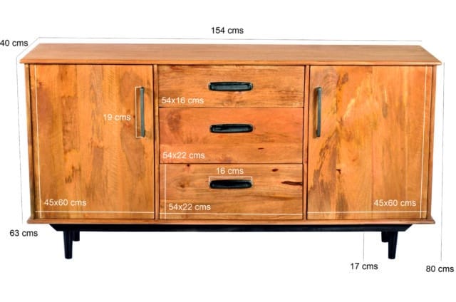 Dressoir Ayleen 8211 Mangohout 8211 152cm