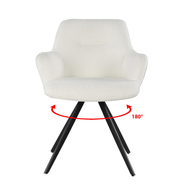 Eetkamerstoel Doreen Boucle Wit Minimale Bestelling 2 Stuks