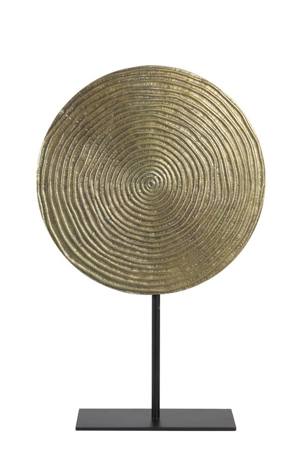 Ornament On Base Rawas 8211 35x10x56 Cm 8211 Brons Circle Mat Zwart