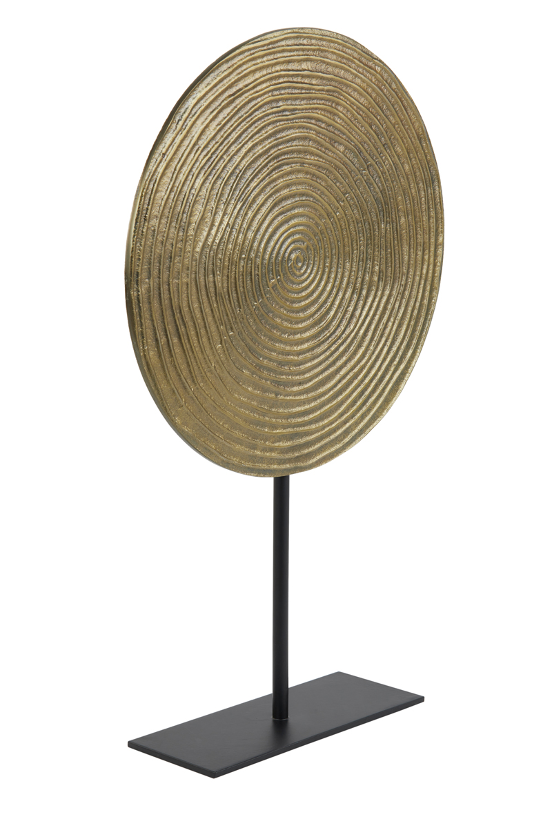 Ornament On Base Rawas 8211 35x10x56 Cm 8211 Brons Circle Mat Zwart