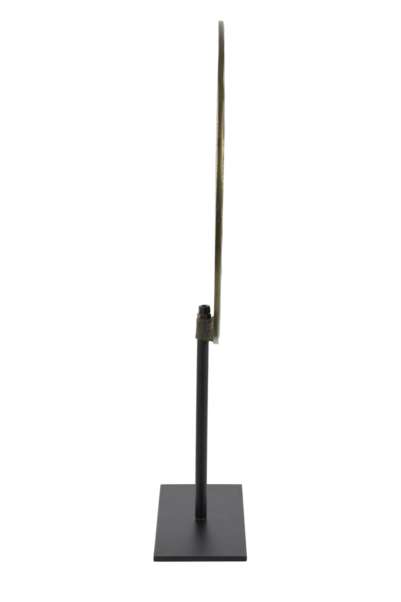 Ornament On Base Rawas 8211 35x10x56 Cm 8211 Brons Circle Mat Zwart