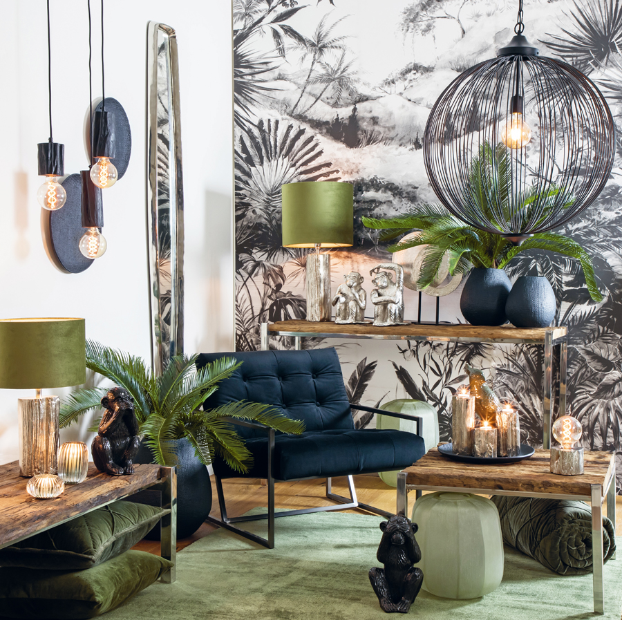 Shade Cylinder 30 30 21 Cm Velours Olive Green