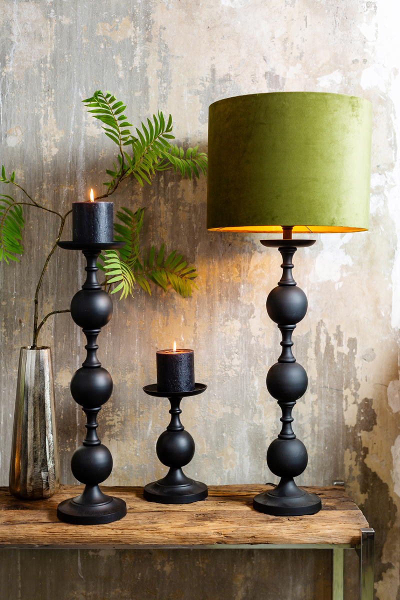 Shade Cylinder 30 30 21 Cm Velours Olive Green