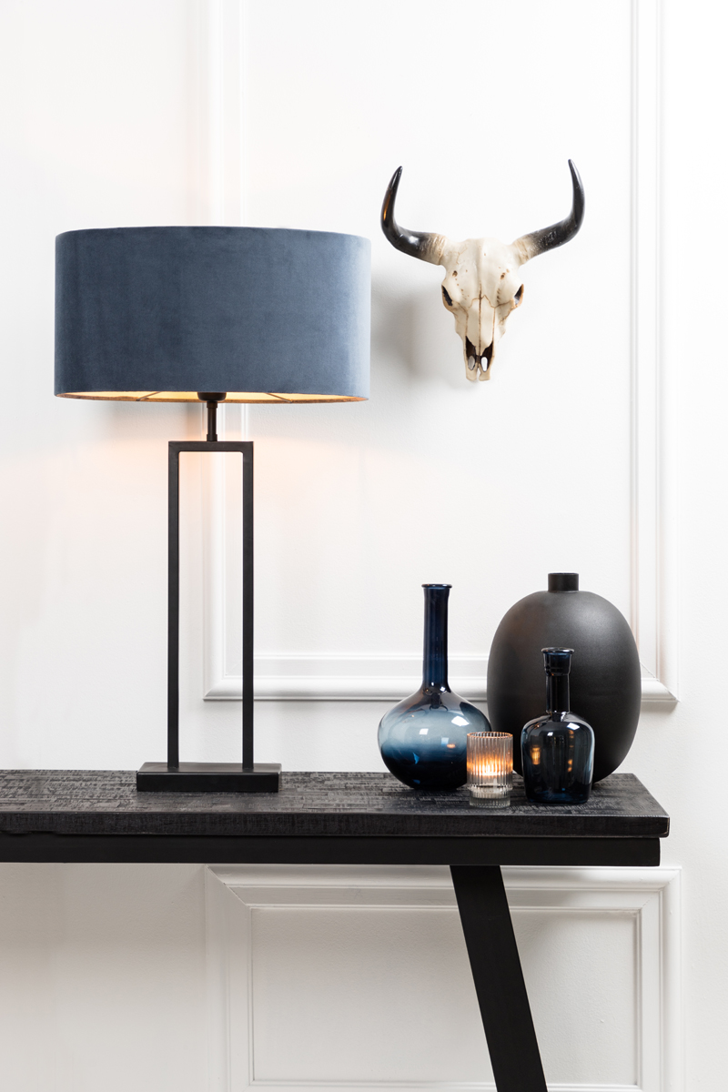Lamp Base 20x10x55 Cm Shiva Matt Black