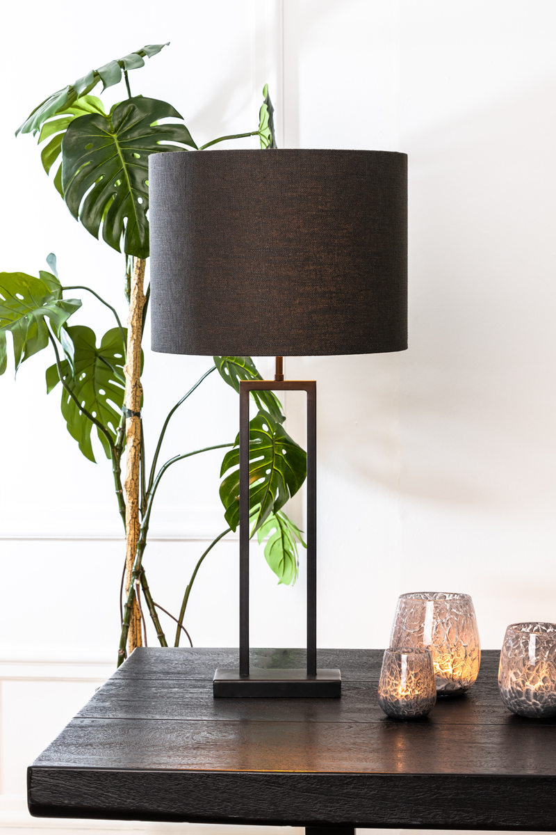 Lamp Base 20x10x55 Cm Shiva Matt Black