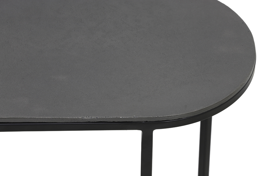 Side Table S 2 Max 53x26x53 Cm Bocov Antique Lead Black