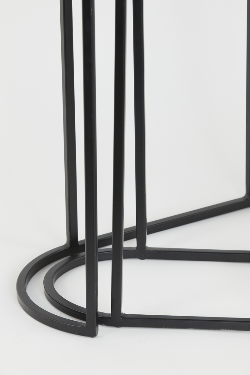 Side Table S 2 Max 53x26x53 Cm Bocov Antique Lead Black