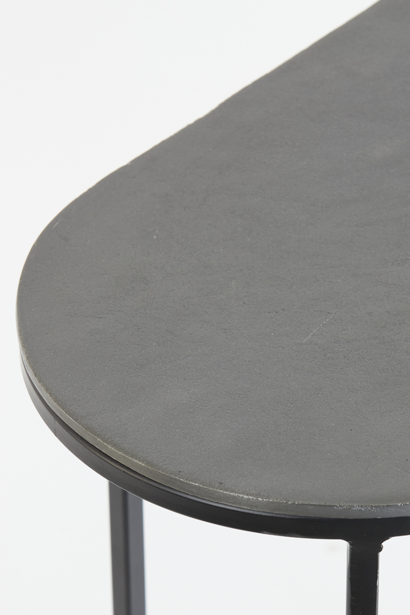 Side Table S 2 Max 53x26x53 Cm Bocov Antique Lead Black