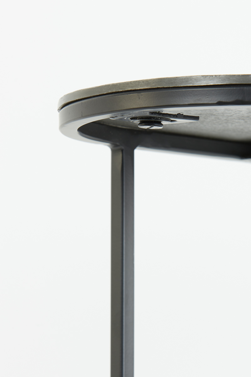 Side Table S 2 Max 53x26x53 Cm Bocov Antique Lead Black