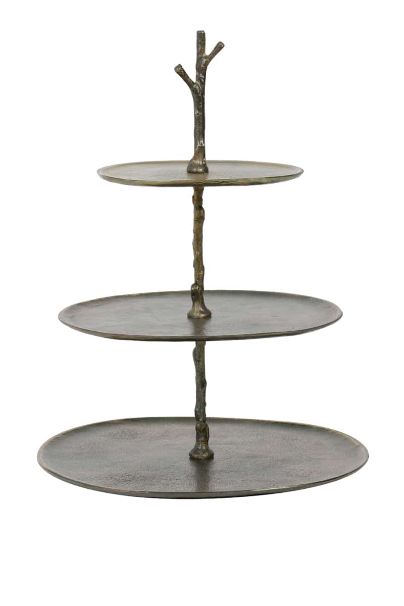 Etagere 3 Lagen 35x31x45 Cm Tresa Antique Bronze