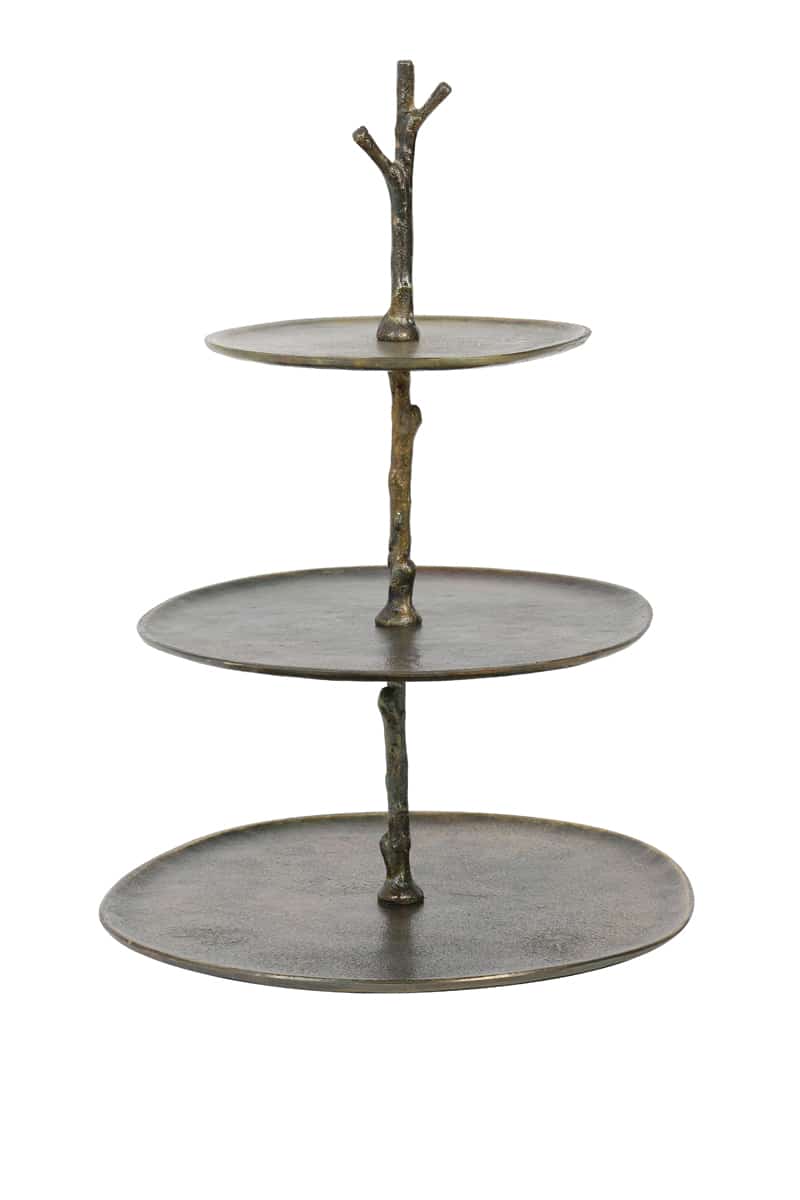 Etagere 3 Lagen 35x31x45 Cm Tresa Antique Bronze
