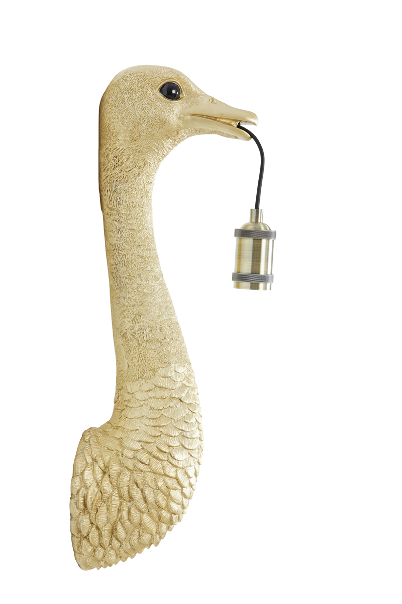 Wandlamp Struisvogel 8211 Goud 8211 18 215 15 5 215 57 5cm