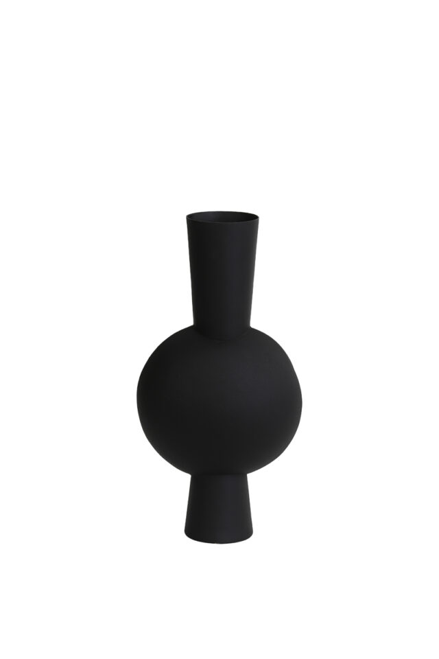 Vaas Deco Kavandu 8211 22x14x40 Cm 8211 Matt Black
