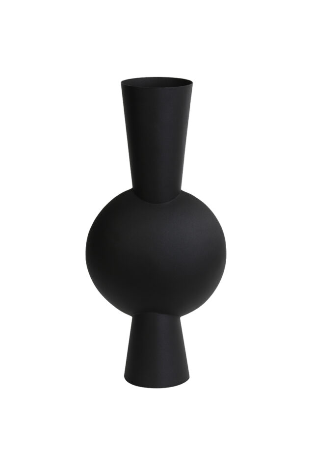 Vaas Deco Kavandu 8211 26x19x54 Cm 8211 Matt Black
