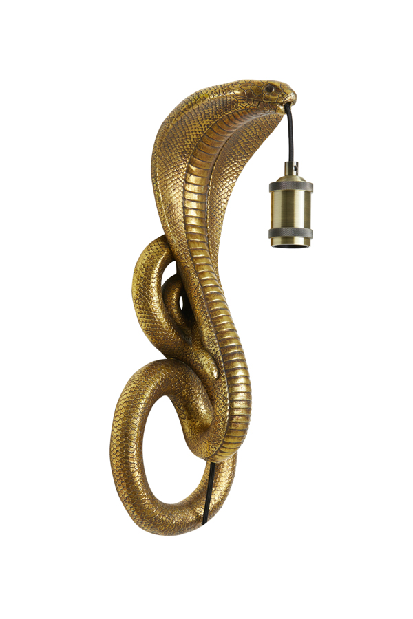 Wandlamp 18 5x18x52 Cm Snake Antiek Brons