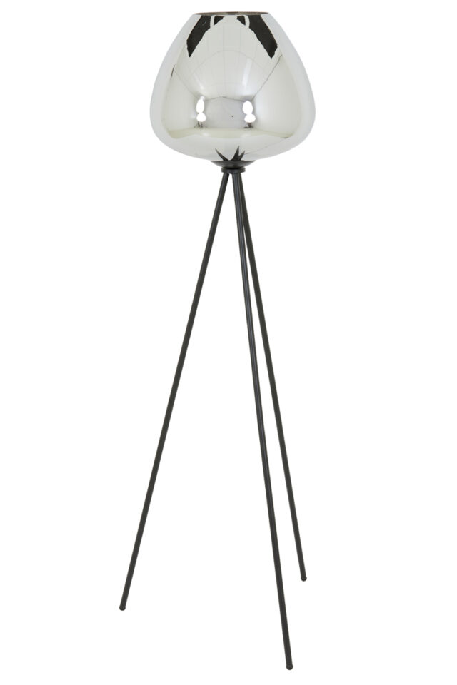 Vloerlamp Mayson 8211 Driepoot 42 215 146 Cm 8211 Glas Gerookt Mat Zwart