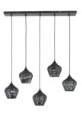Hanglamp 5L 100x20x122 cm ALVARO matt black