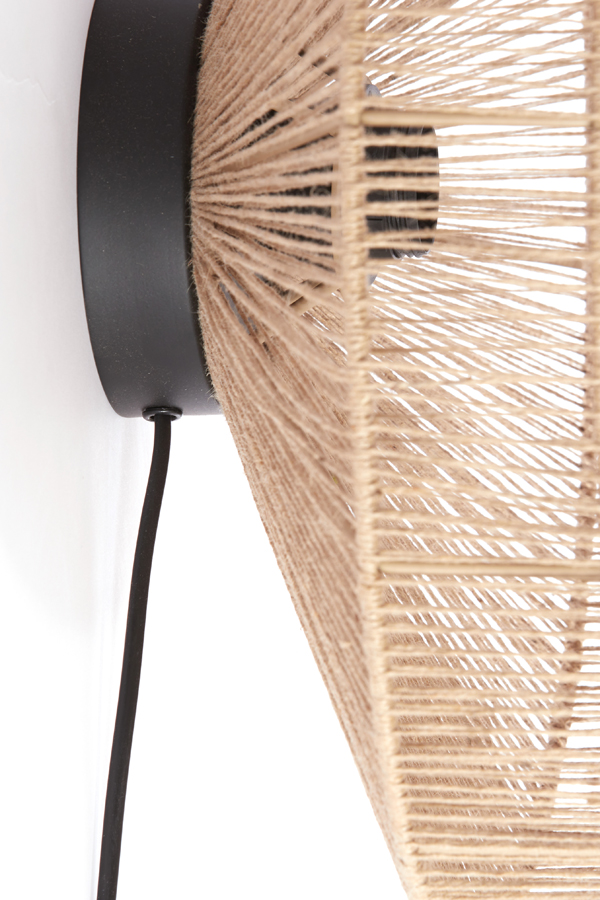 Wall Lamp 43 215 43 Cm Lyra Natural Matt Black