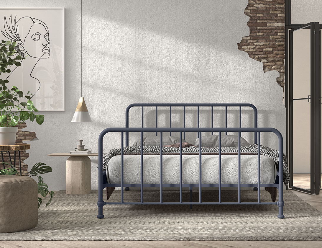 Bronxx Bed Mat Blauw Denim 160x200cm