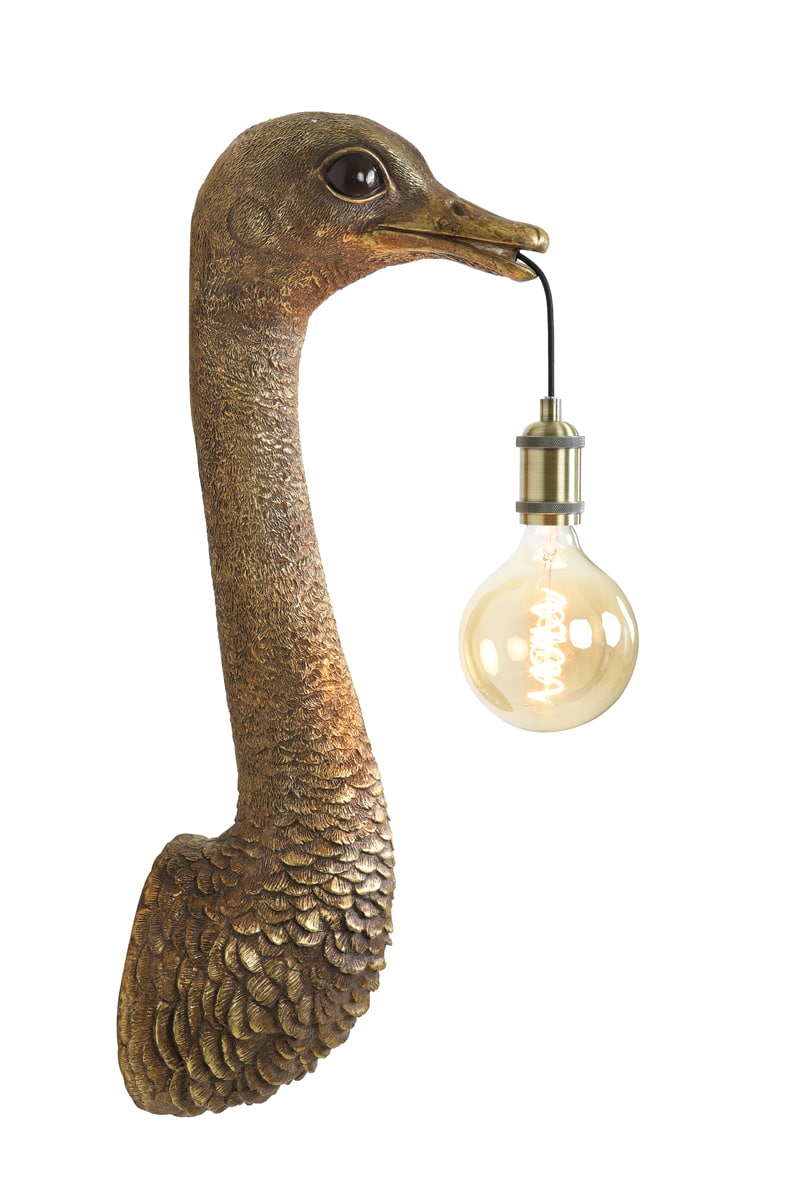 Wall Lamp 25x19x72 Cm Ostrich Antique Bronze