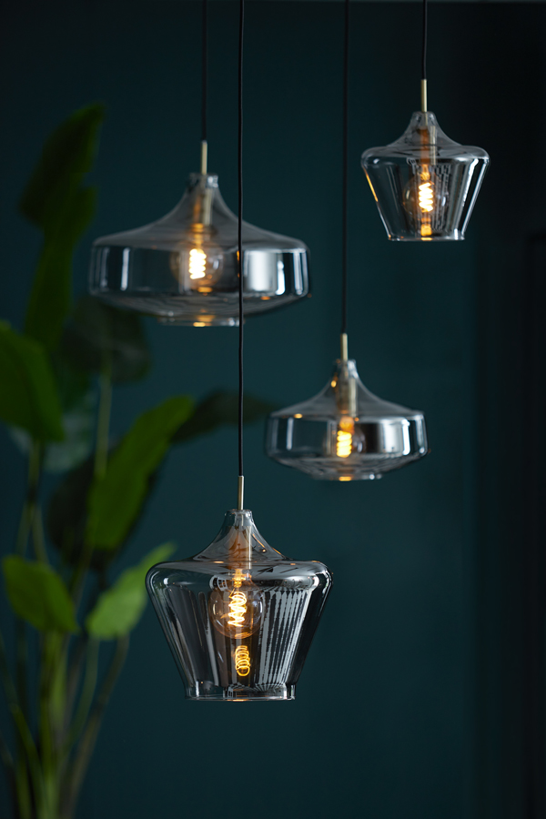 Hanging Lamp 39 5 215 27 Cm Solna Antique Bronze Smoked Glass