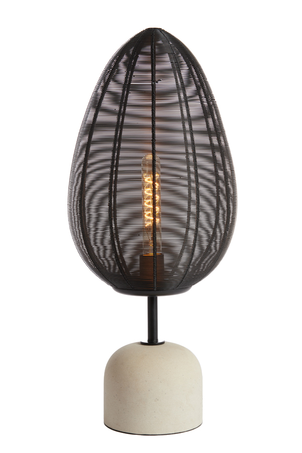 Table Lamp 26 215 61 Cm Joley Matt Black White Marble