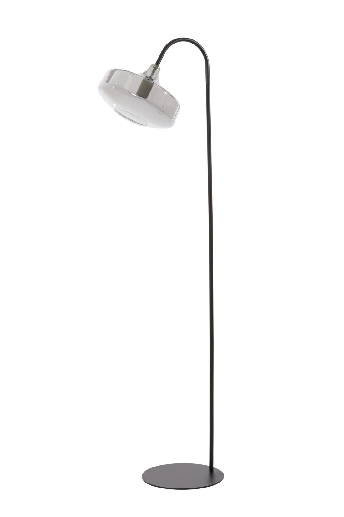Floor Lamp 45 215 29 5 215 160 Cm Solna Matt Black Smoked Glass