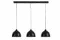 Hanglamp 3L 135x30x26 cm KYLIE mat zwart-goud