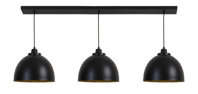Hanglamp 3l 135x30x26 Cm Kylie Mat Zwart Goud