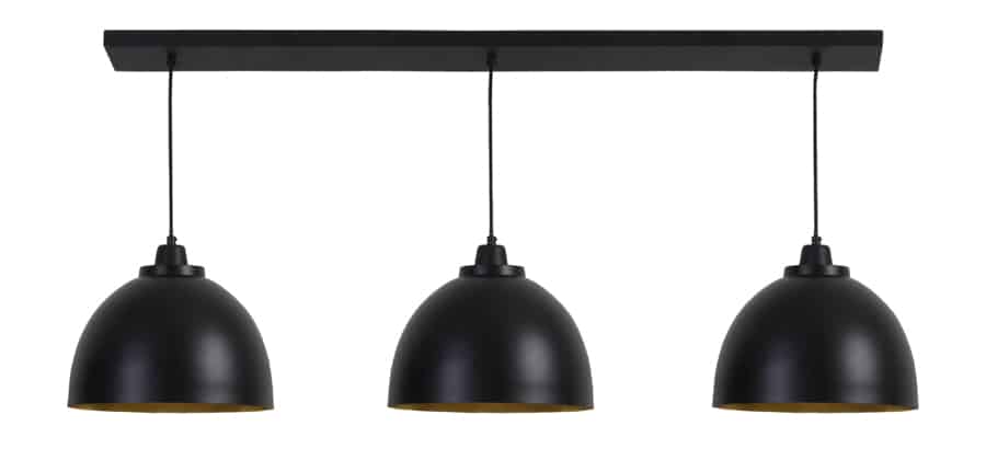 Hanglamp 3l 135x30x26 Cm Kylie Mat Zwart Goud