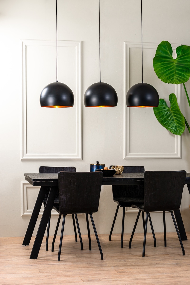 Hanging Lamp 3l 120x33x25 Cm Jaicey Matt Black Gold