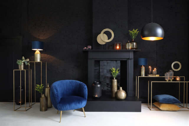 Hanglamp 56 215 40 Cm Jaicey Mat Zwart Goud