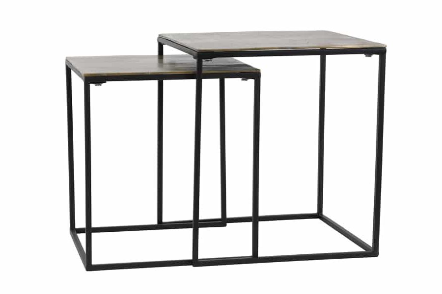 Bijzettafel Banos 8211 Antiek Brons 8211 Set Van 2 Bijzettafel Banos 8211 Antiek Brons 8211 Set Van 2