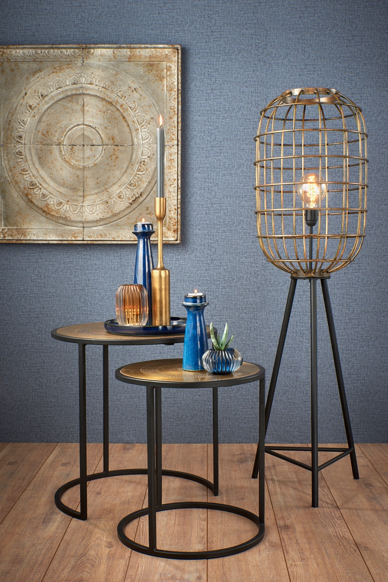 Bijzettafel Kome 8211 Zwart Antiek Brons 8211 50cm