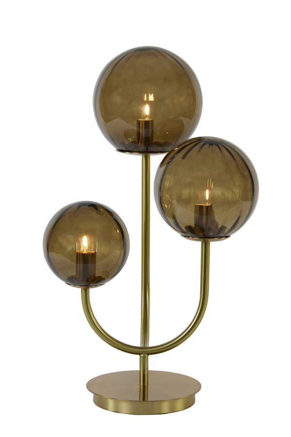 Table Lamp 3l 38x20x60 Cm Magdala Glass Brown Gold