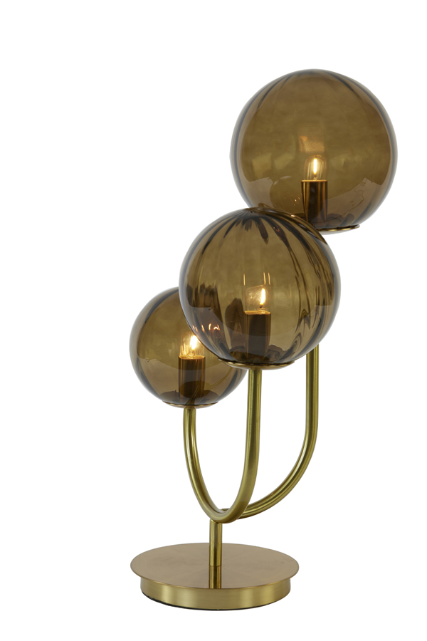 Table Lamp 3l 38x20x60 Cm Magdala Glass Brown Gold