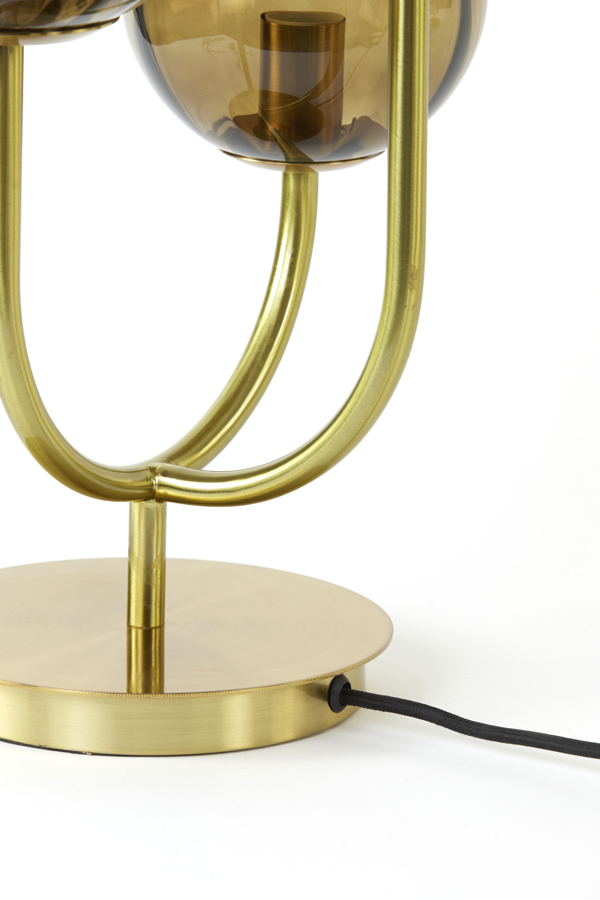 Table Lamp 3l 38x20x60 Cm Magdala Glass Brown Gold
