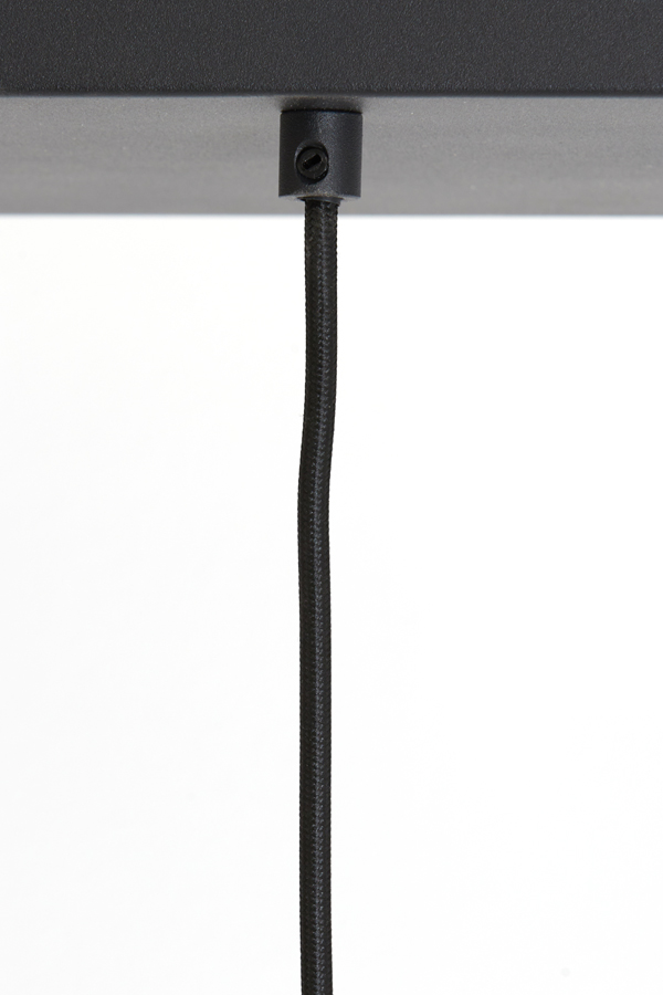 Hanglamp 3l 100x22x32 Cm Lekar Zwart Smoked Glas
